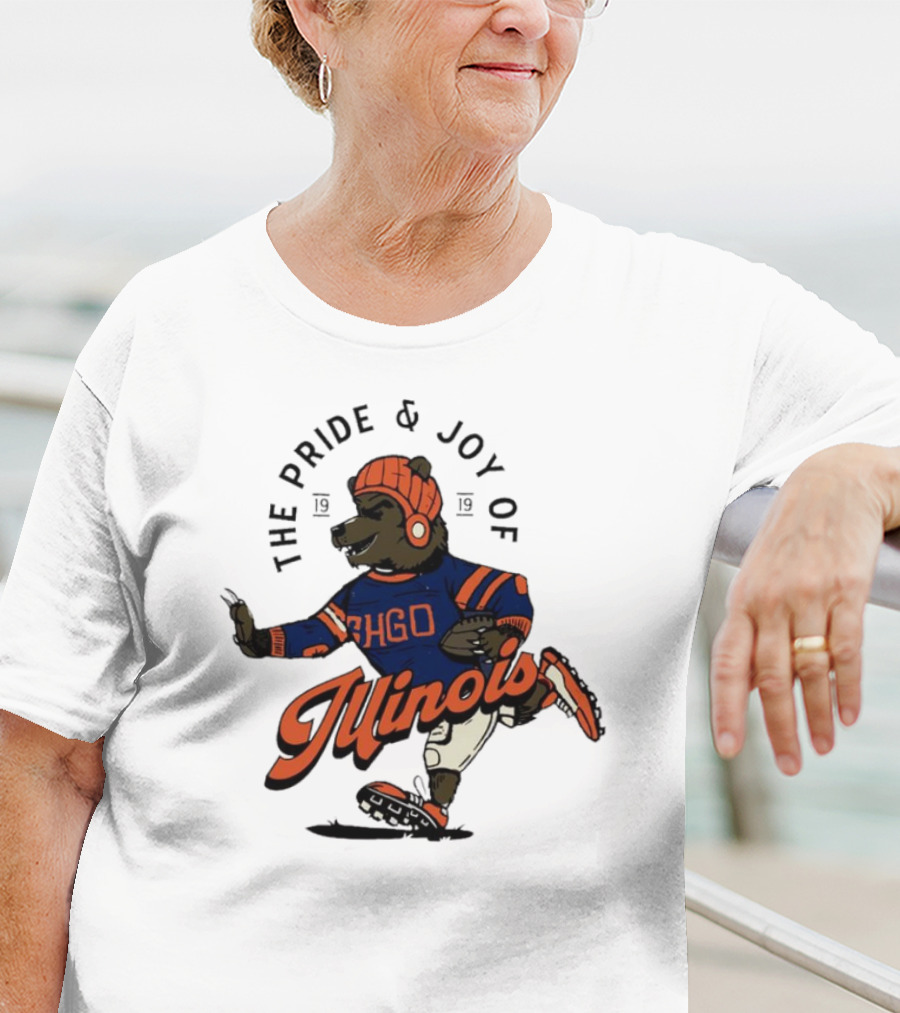 THE PRIDE And JOY OF ILLINOIS BEAR IN CHGO SWEATER WITH FOOTBALL 1919 T-Shirt