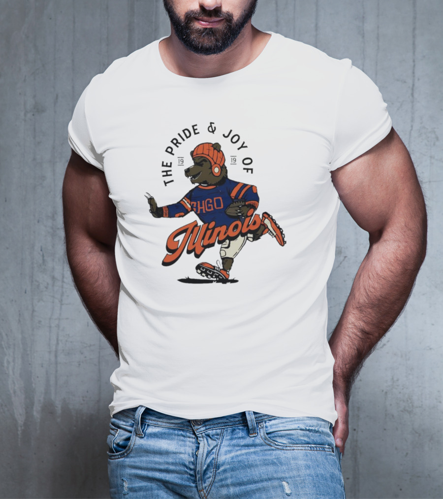 THE PRIDE And JOY OF ILLINOIS BEAR IN CHGO SWEATER WITH FOOTBALL 1919 T-Shirt