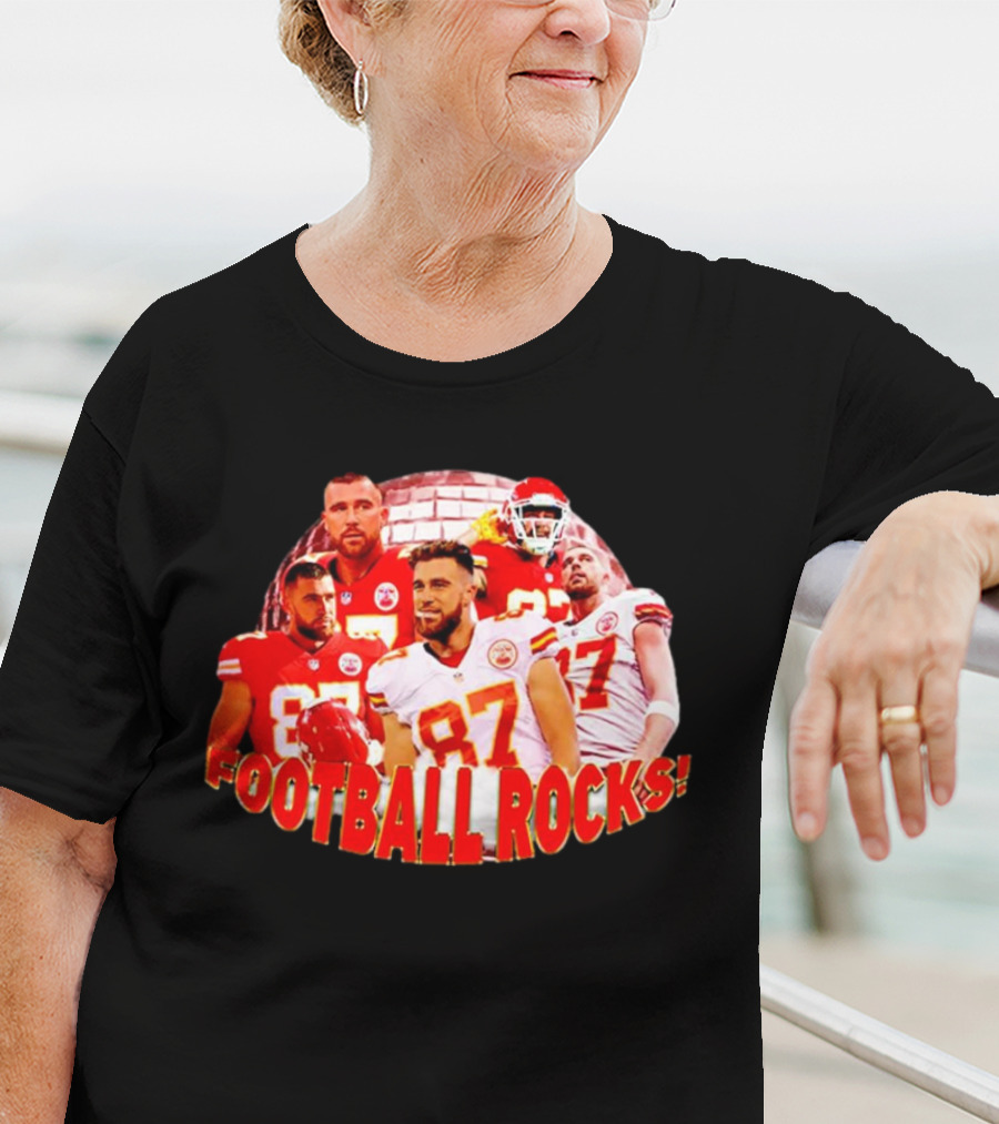 Travis Kelce Football Rocks KC Chiefs 87 T-Shirt