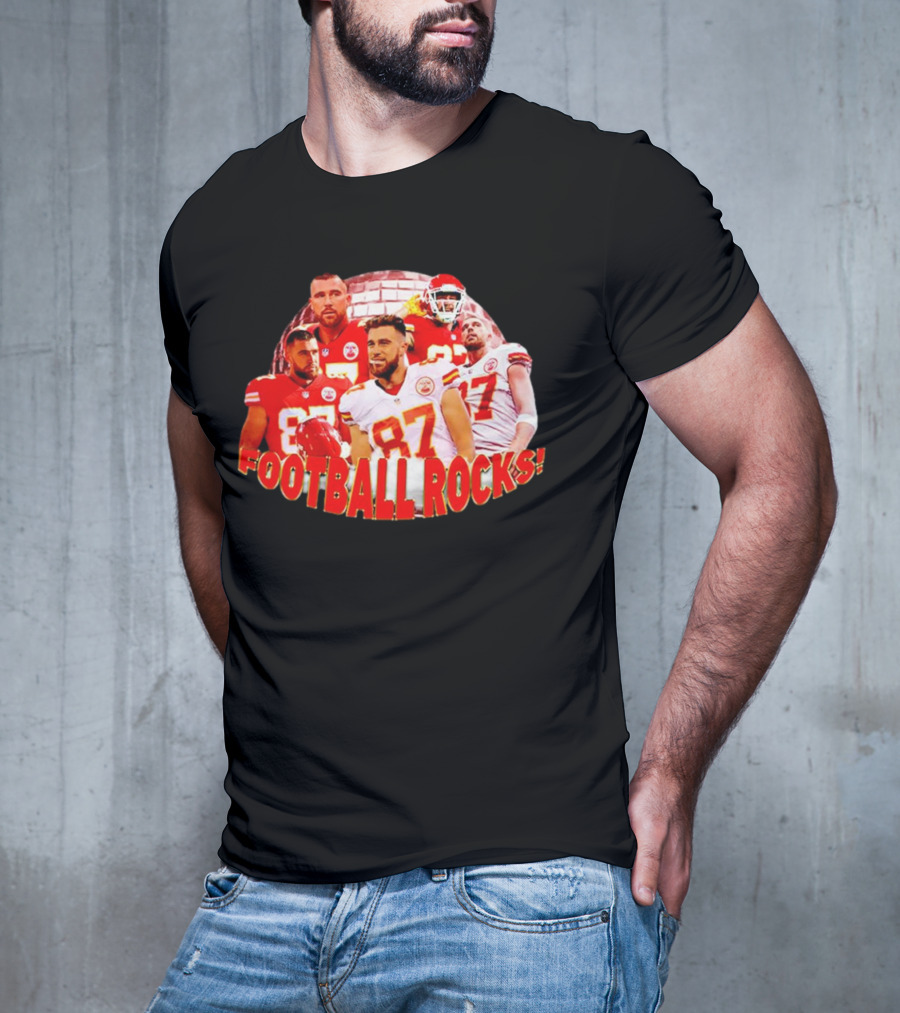 Travis Kelce Football Rocks KC Chiefs 87 T-Shirt