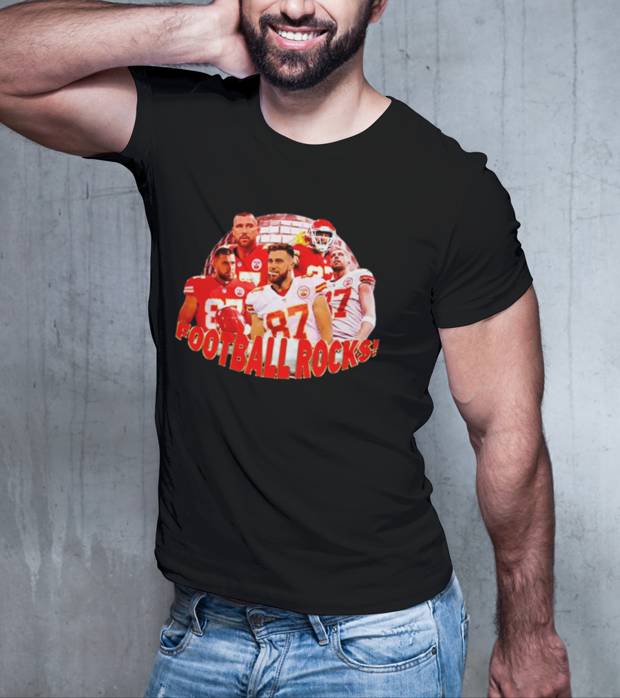 Travis Kelce Football Rocks KC Chiefs 87 T-Shirt