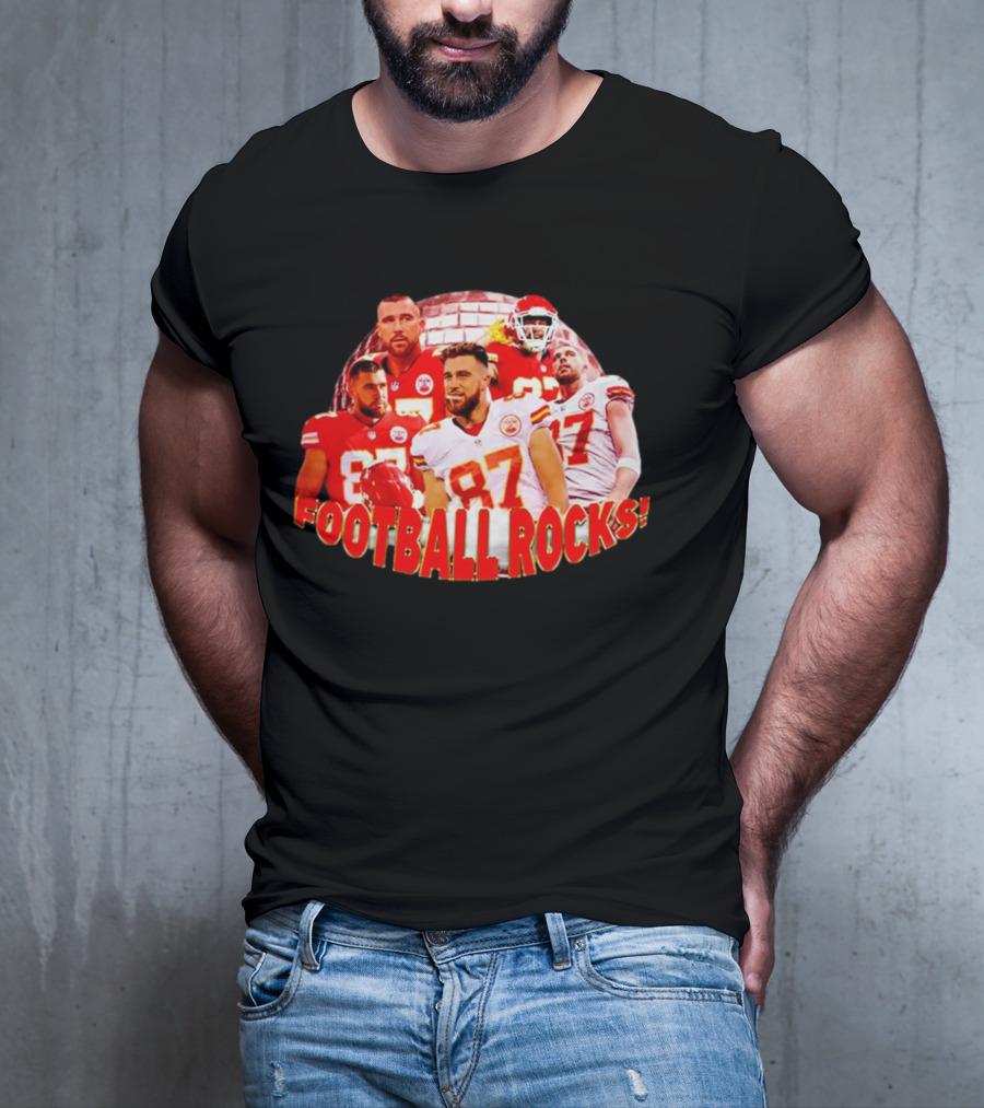 Travis Kelce Football Rocks KC Chiefs 87 T-Shirt
