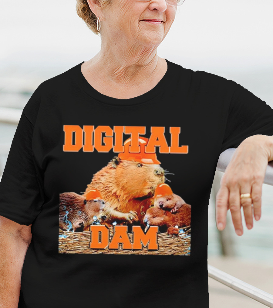 DIGITAL DAM BEAVER WITH HARD HATS T-Shirt