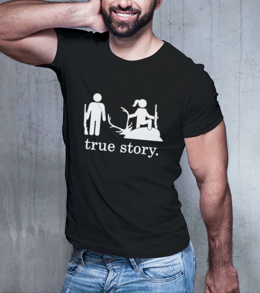 Hunting True Story Deer Silhouette With Rifle Icons T-Shirt