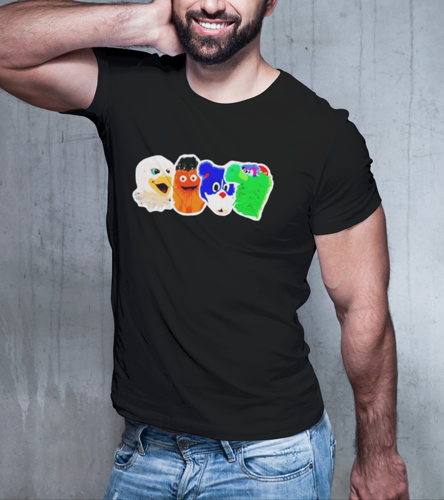 Philadelphia Eagles Flyers Phillies Phanatic Mascots T-Shirt