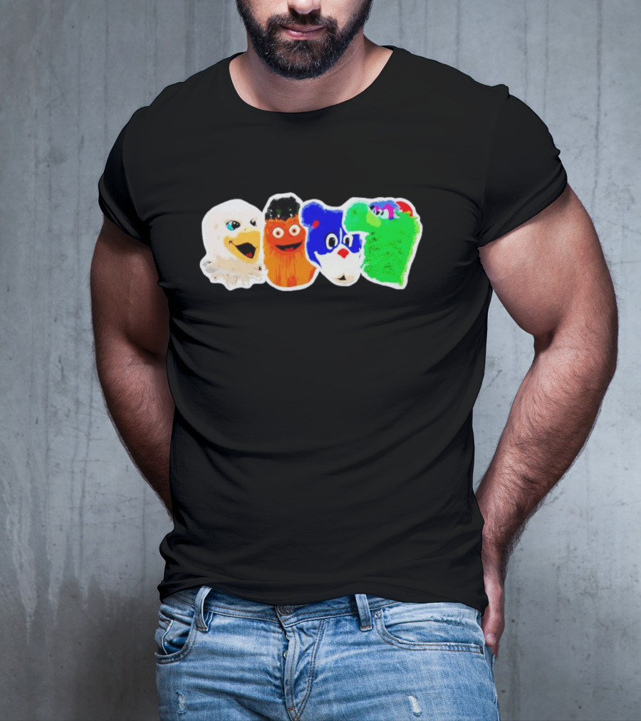 Philadelphia Eagles Flyers Phillies Phanatic Mascots T-Shirt