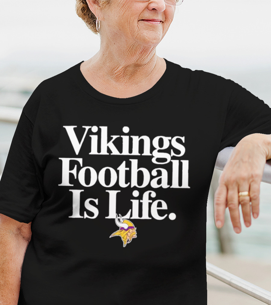 Minnesota Vikings Football Is Life With Iconic Viking Helmet T-Shirt