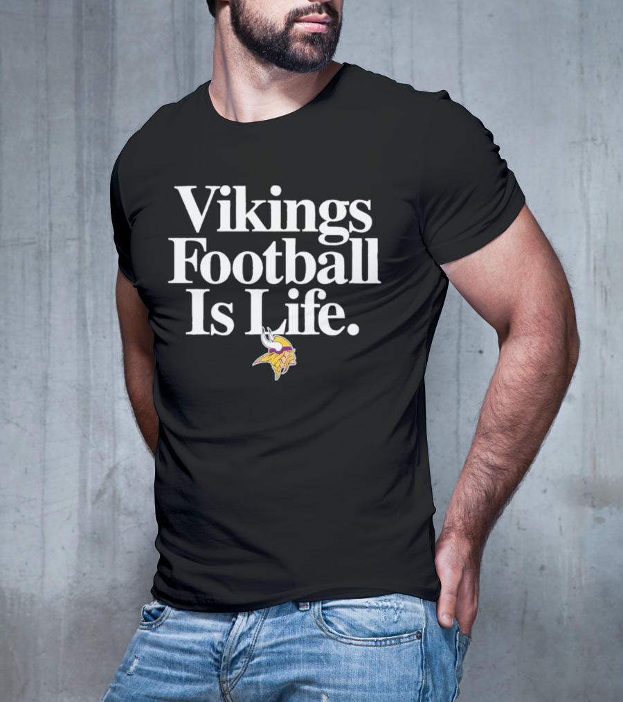 Minnesota Vikings Football Is Life With Iconic Viking Helmet T-Shirt