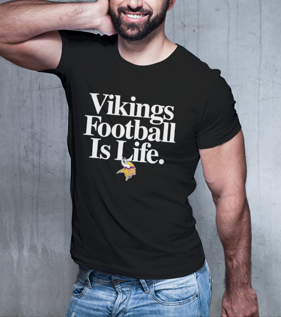 Minnesota Vikings Football Is Life With Iconic Viking Helmet T-Shirt