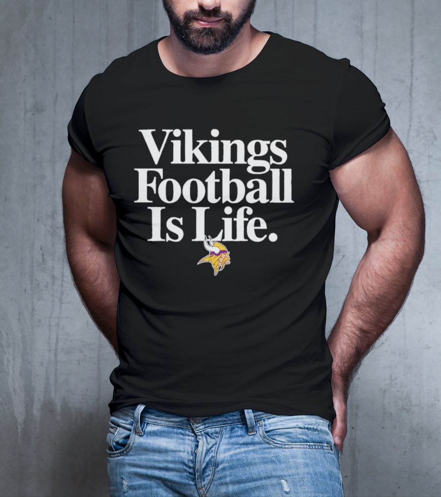 Minnesota Vikings Football Is Life With Iconic Viking Helmet T-Shirt