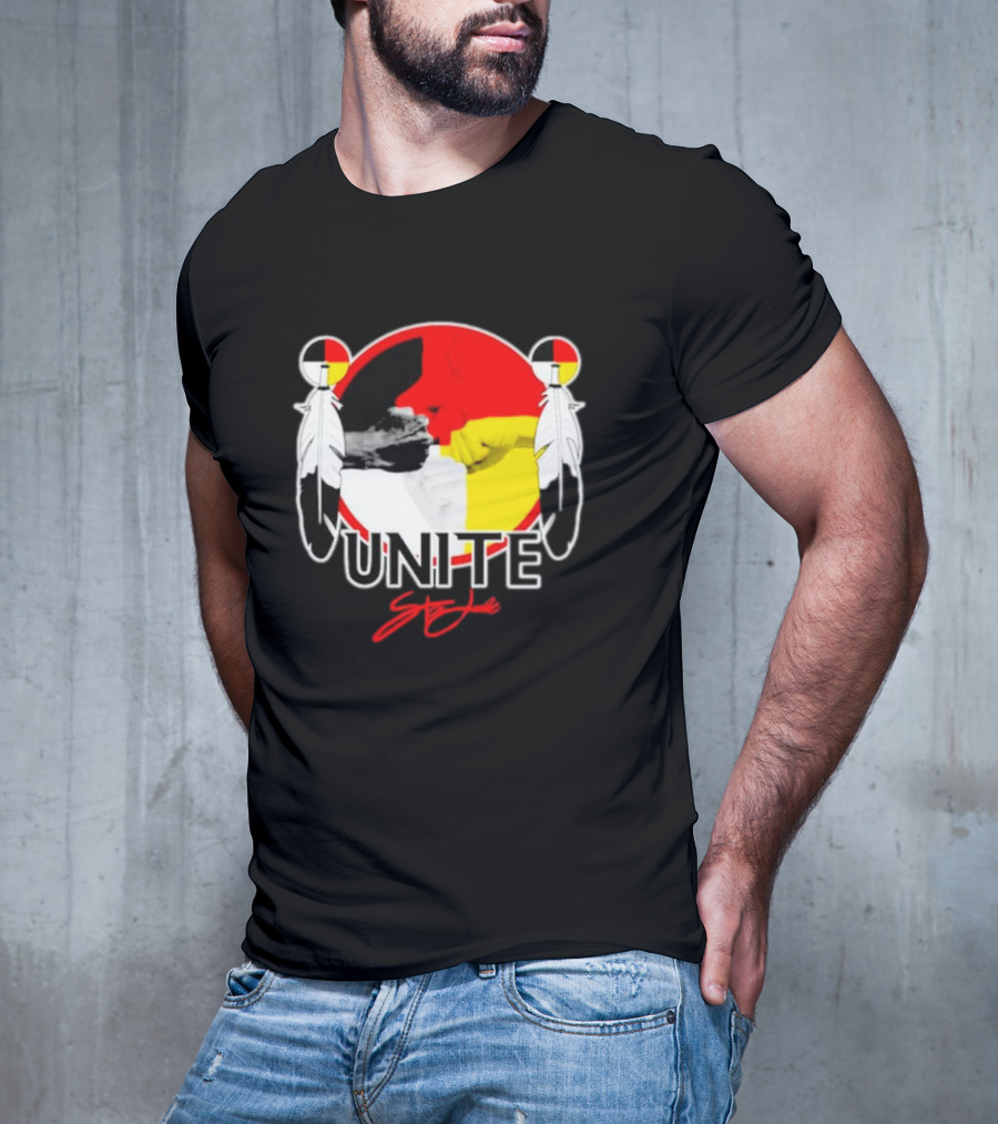 UNITE Style Native American Feathers Colorful Unity T-Shirt