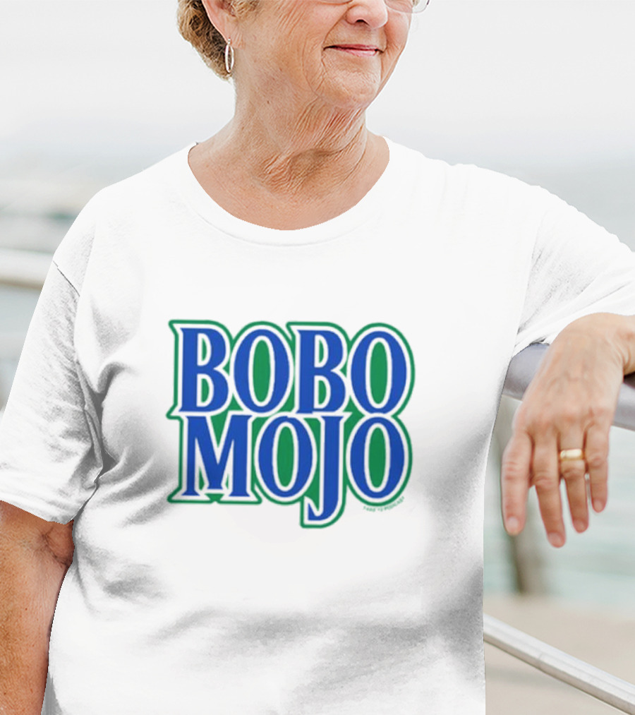 BOBO MOJO Bold Blue And Green Block Letters T-Shirt