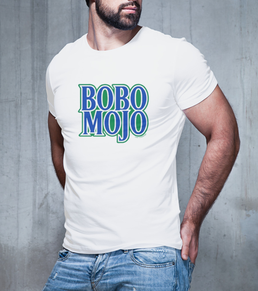 BOBO MOJO Bold Blue And Green Block Letters T-Shirt