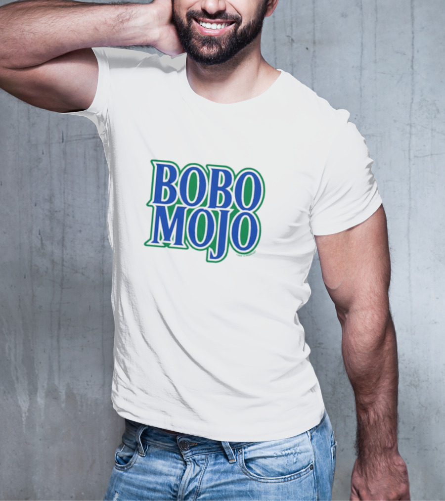 BOBO MOJO Bold Blue And Green Block Letters T-Shirt