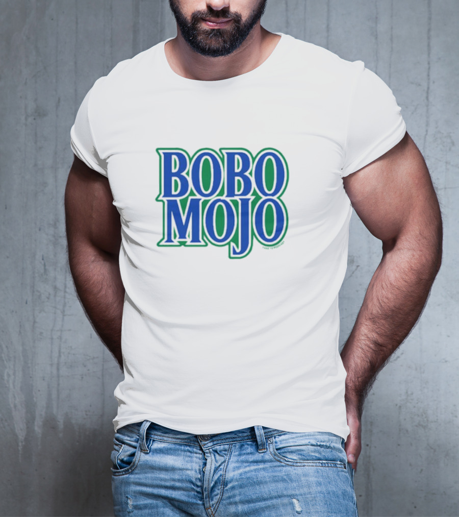 BOBO MOJO Bold Blue And Green Block Letters T-Shirt