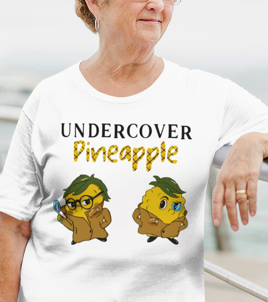 Crime Weekly Podcast Merch Undercover Pineapple Detective Characters Duo T-Shirt