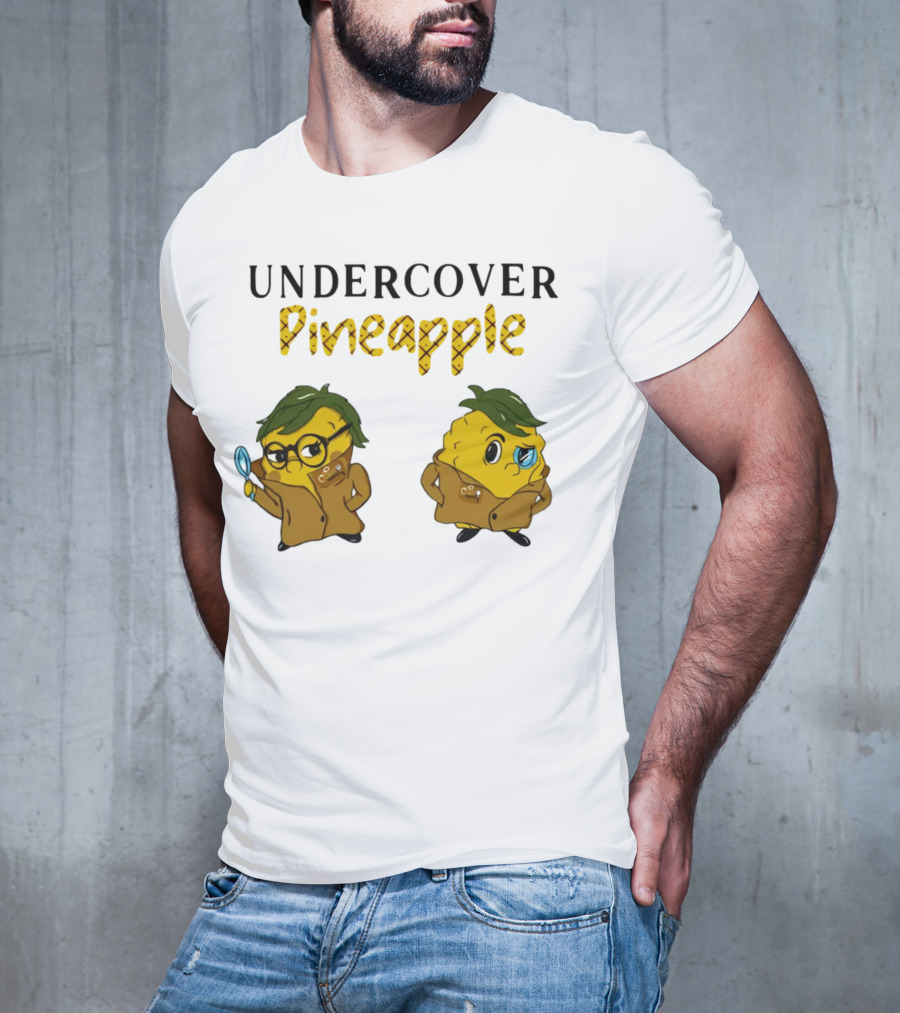 Crime Weekly Podcast Merch Undercover Pineapple Detective Characters Duo T-Shirt