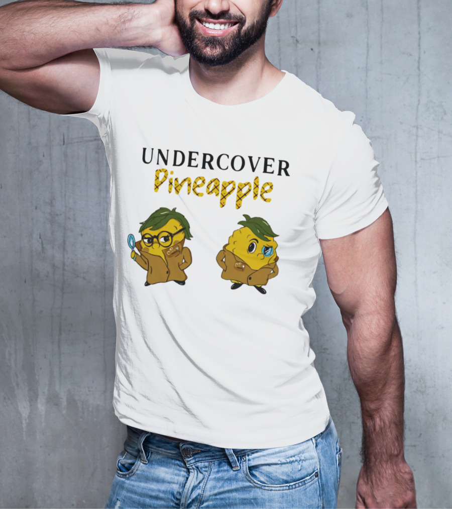 Crime Weekly Podcast Merch Undercover Pineapple Detective Characters Duo T-Shirt