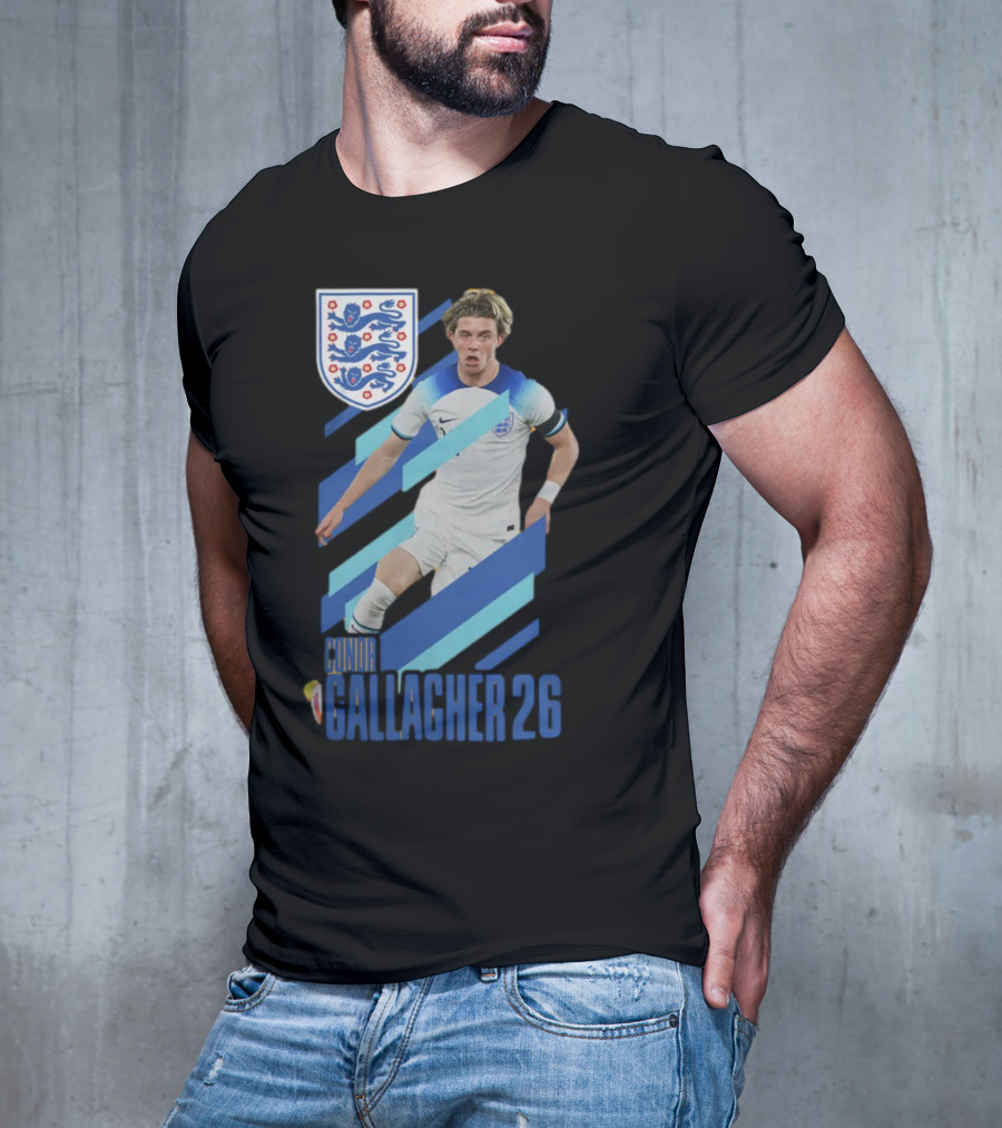 Conor Gallagher 26 England Football Crest Soccer Player T-Shirt