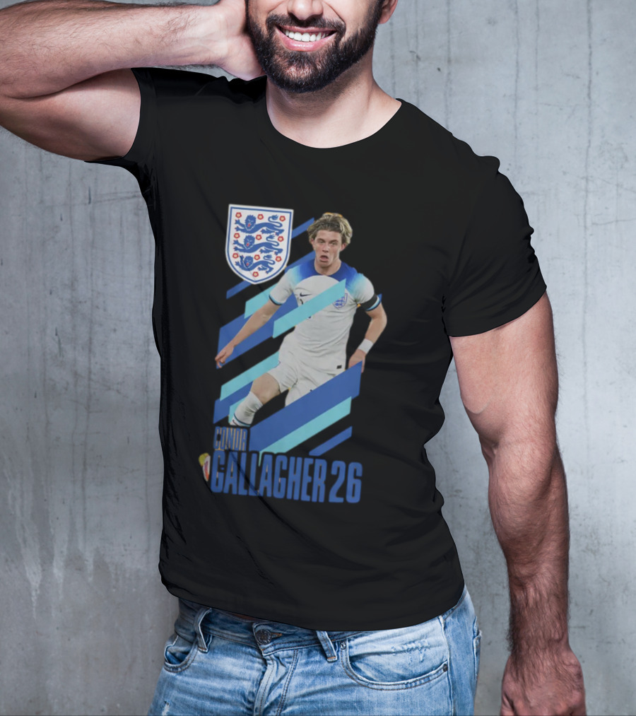 Conor Gallagher 26 England Football Crest Soccer Player T-Shirt