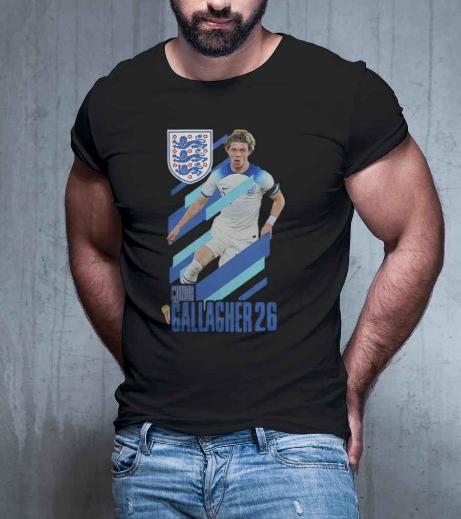 Conor Gallagher 26 England Football Crest Soccer Player T-Shirt