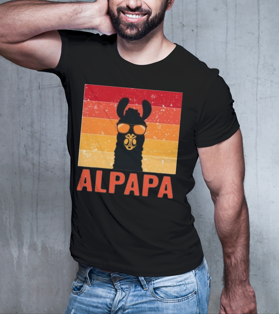 Alpapa Llamafathers Day Vintage Groovy T-Shirt