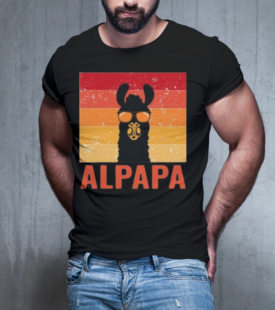 Alpapa Llamafathers Day Vintage Groovy T-Shirt