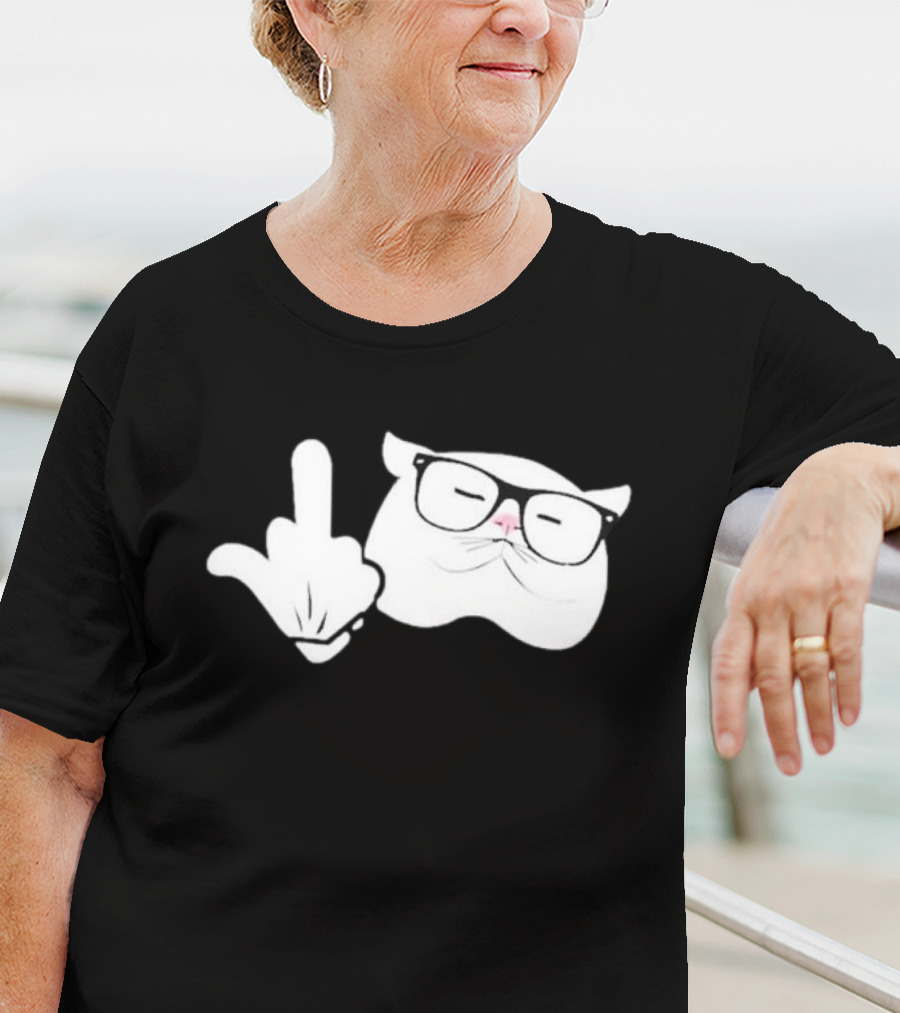 Steve Habetler Catturd Birdturd Glasses Cat Gesture T-Shirt