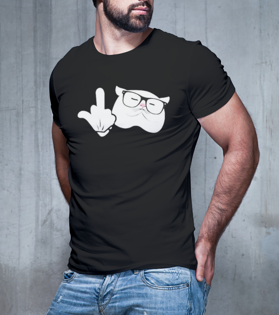 Steve Habetler Catturd Birdturd Glasses Cat Gesture T-Shirt
