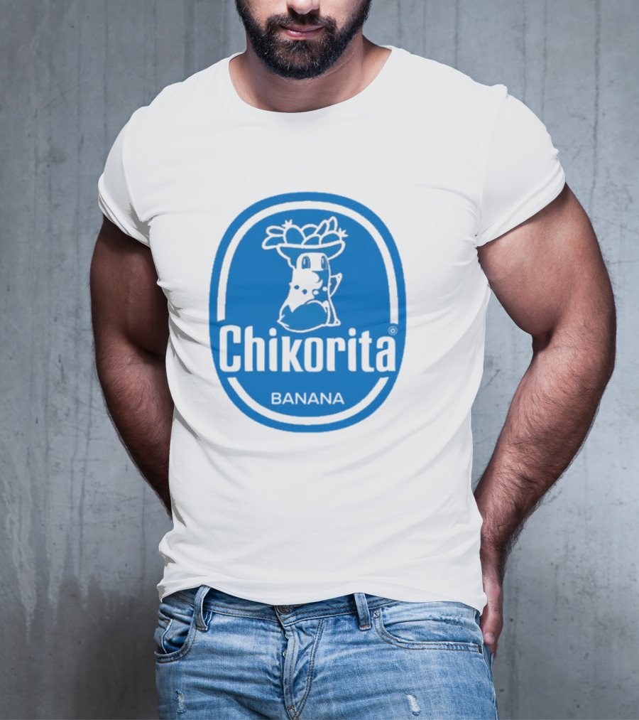 Chikorita Banana Crossover Logo Black And Blue T-Shirt