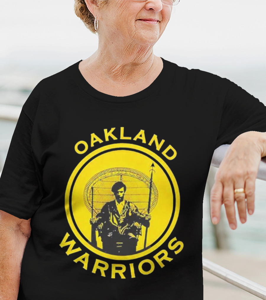Oakland Warriors Huey Newton Chair Emblem T-Shirt