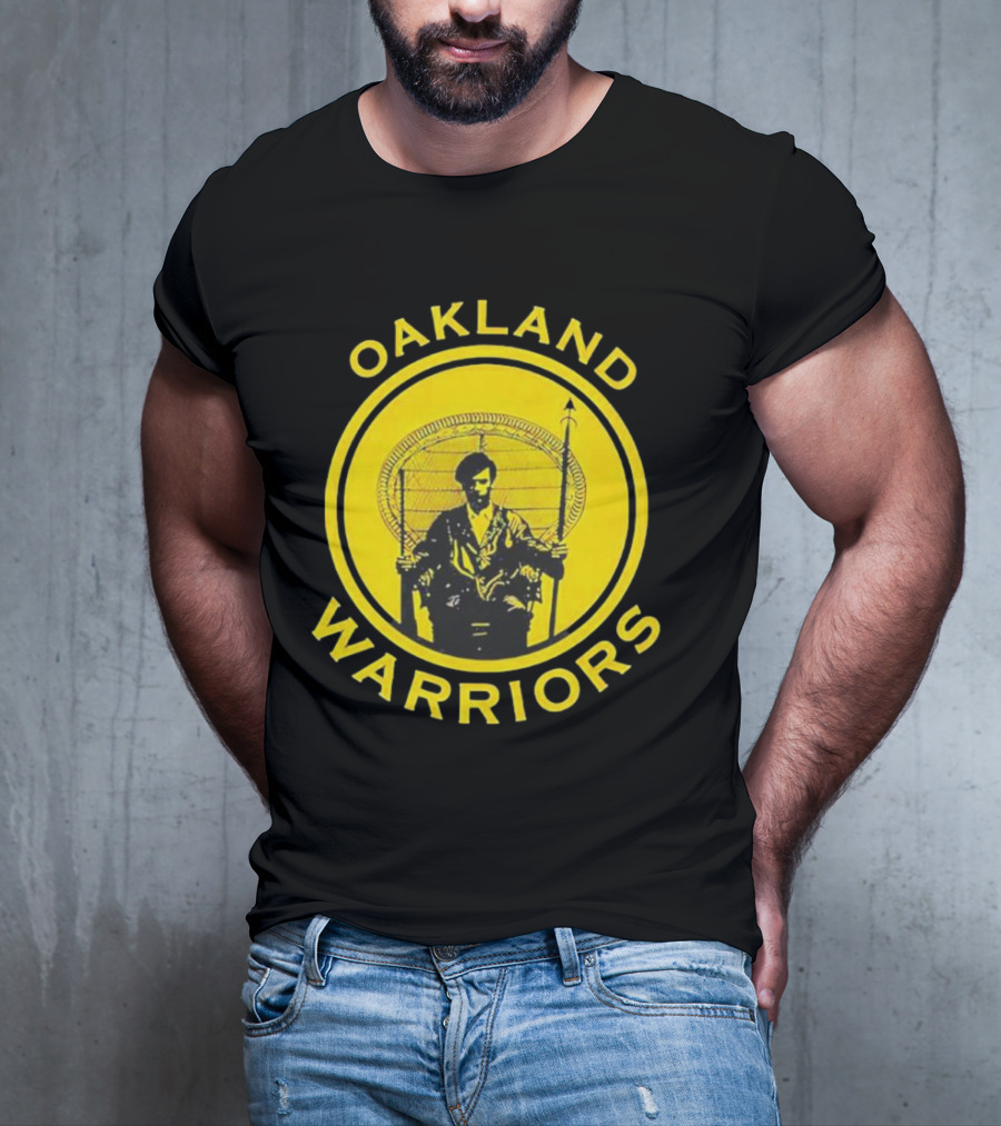 Oakland Warriors Huey Newton Chair Emblem T-Shirt