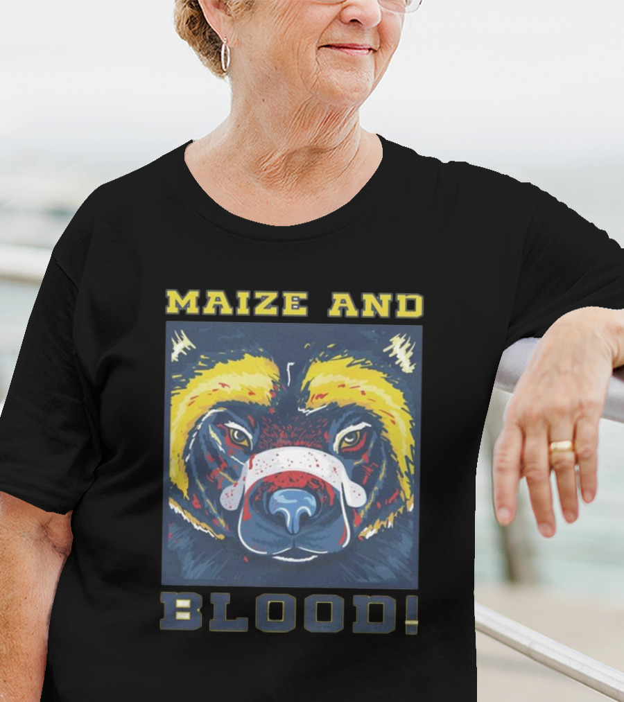 Michigan Wolverines Maize And Blood Wolverine Face T-Shirt