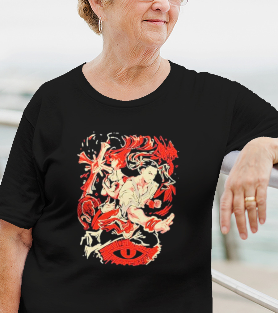 Xenogears Alpha Omega Eye Character Dynamic Red White T-Shirt