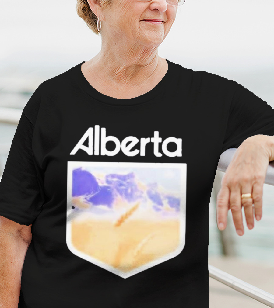 Alberta Mountain Scenic Shield Vitamin Deer Alberta Life T-Shirt