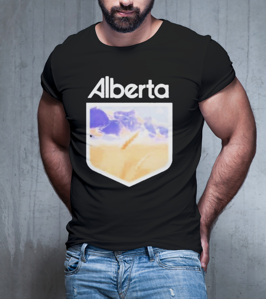 Alberta Mountain Scenic Shield Vitamin Deer Alberta Life T-Shirt