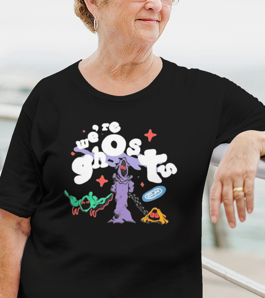 We're Ghosts EA With Colorful Creatures And Star Accents T-Shirt
