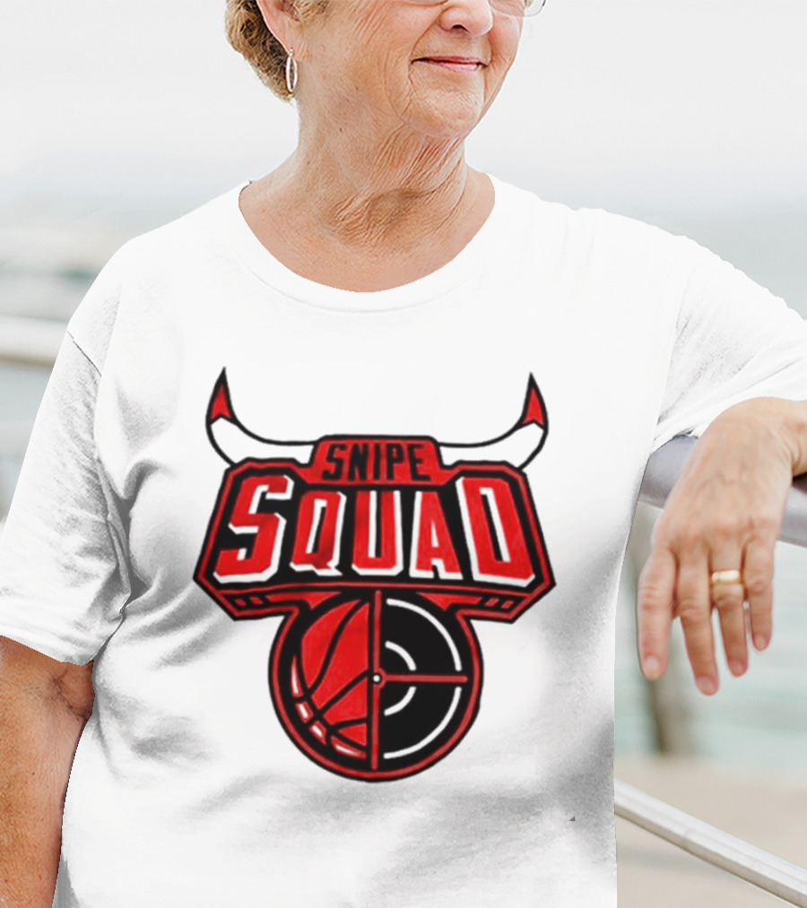Chicago Bulls Snipe Squad Basketball Target Bull Horns T-Shirt