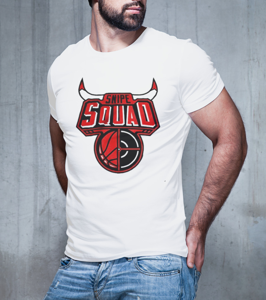 Chicago Bulls Snipe Squad Basketball Target Bull Horns T-Shirt