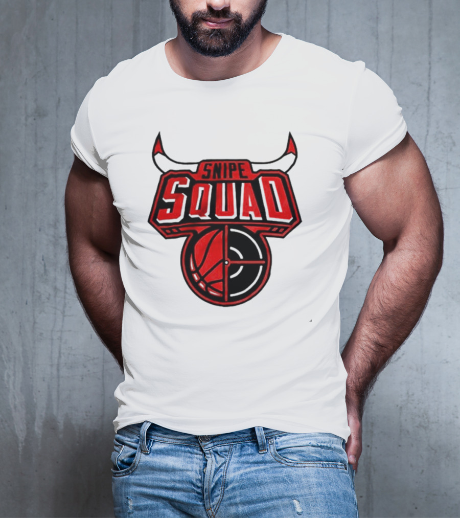 Chicago Bulls Snipe Squad Basketball Target Bull Horns T-Shirt