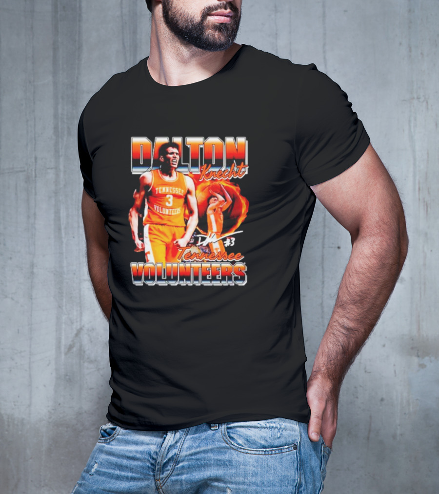 Dalton Knecht Tennessee Volunteers #3 Signature T-Shirt