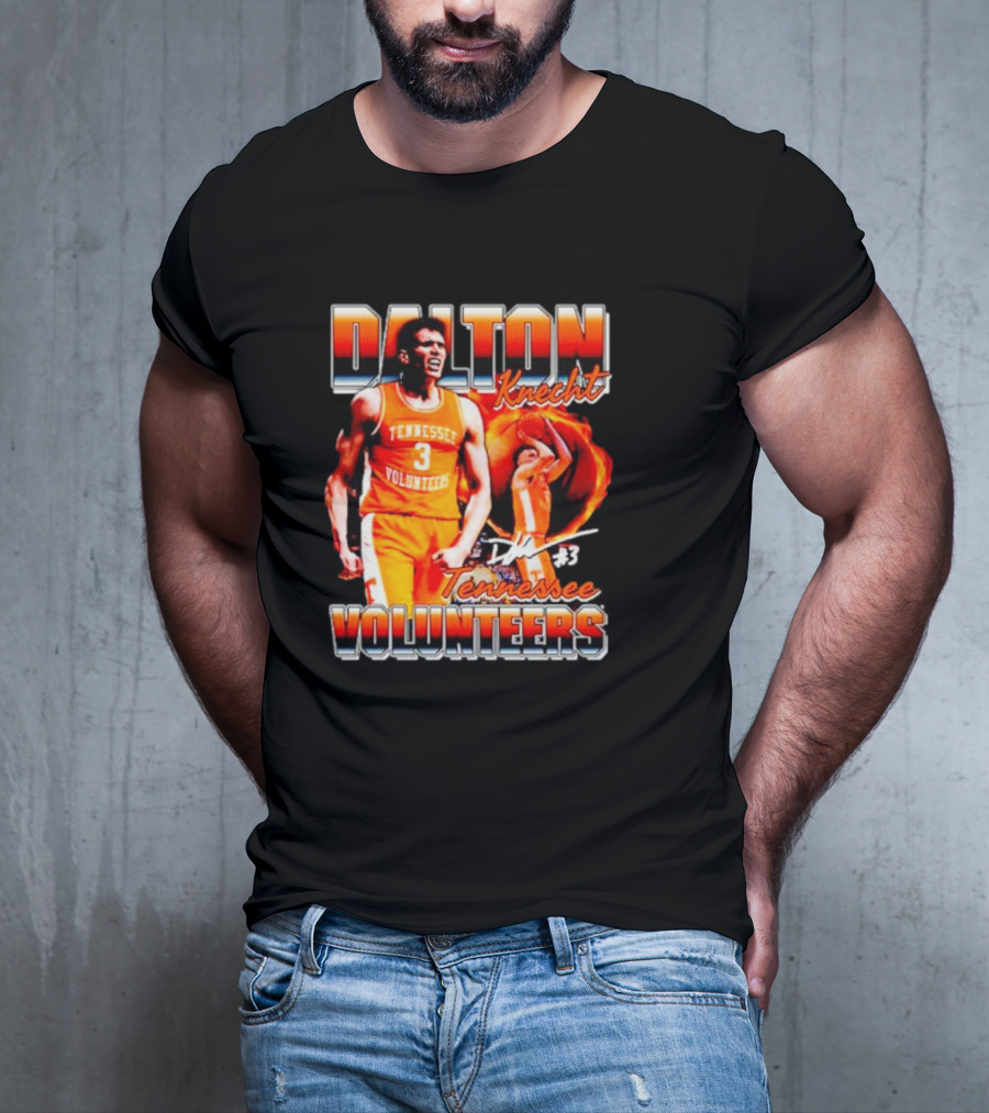 Dalton Knecht Tennessee Volunteers #3 Signature T-Shirt