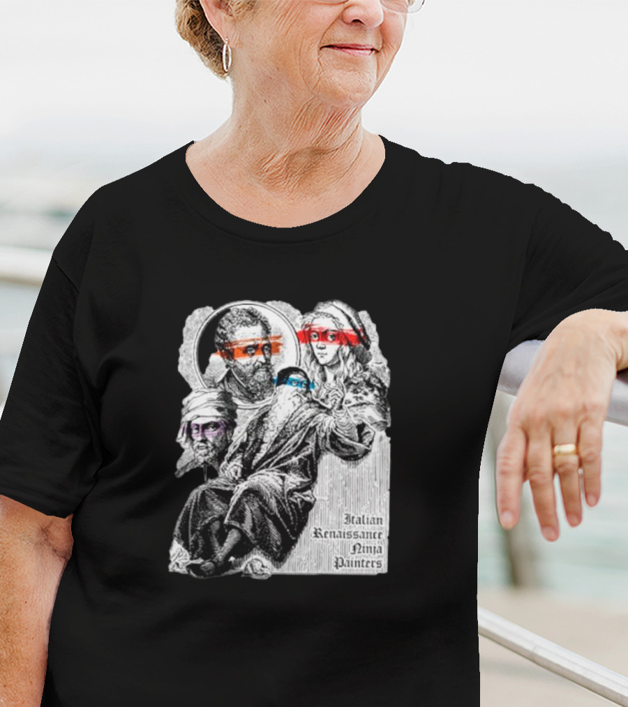 Italian Renaissance Ninja Painters Graphic Mashup T-Shirt