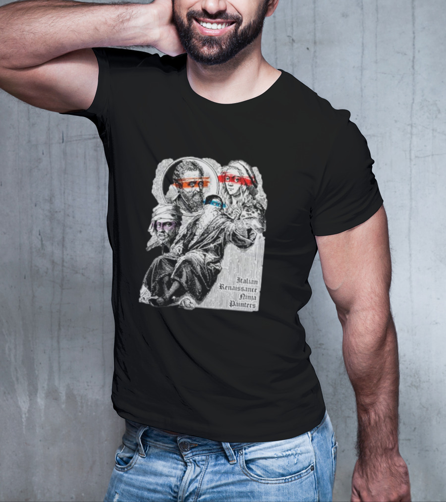 Italian Renaissance Ninja Painters Graphic Mashup T-Shirt