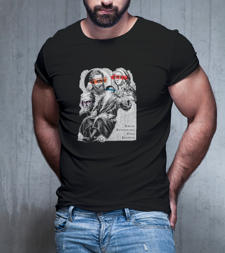 Italian Renaissance Ninja Painters Graphic Mashup T-Shirt