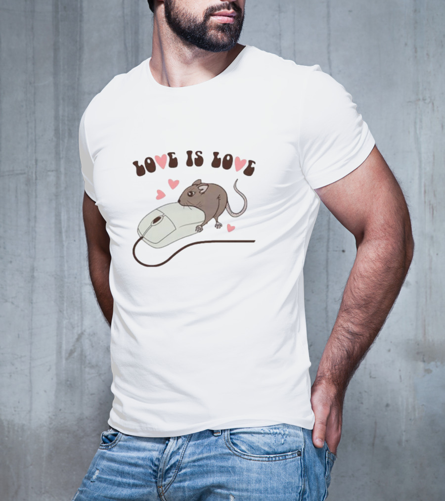 Love Is Love Heart Mouse Computer Mouse T-Shirt