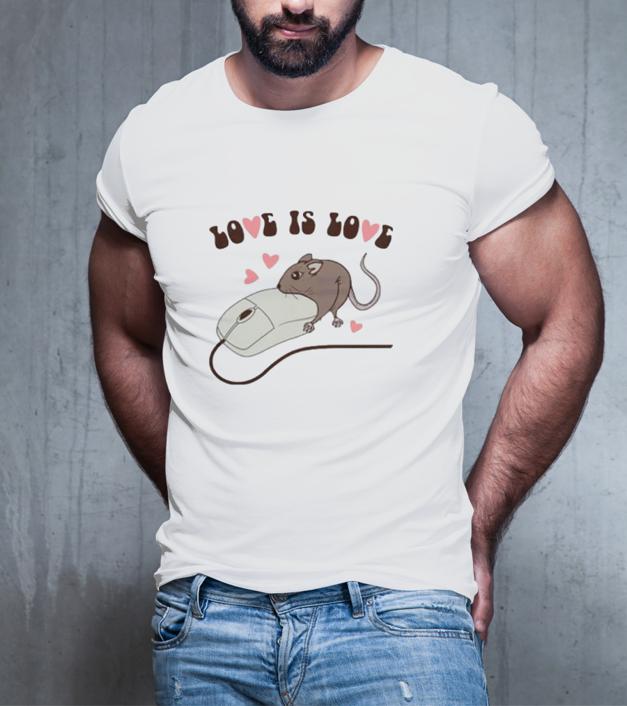 Love Is Love Heart Mouse Computer Mouse T-Shirt