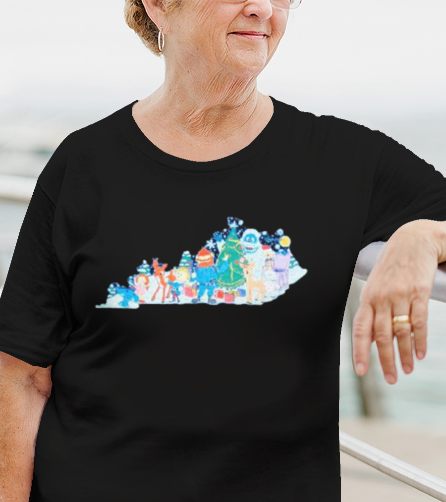 Misfit Kentuckians Christmas Characters Kentucky Map T-Shirt