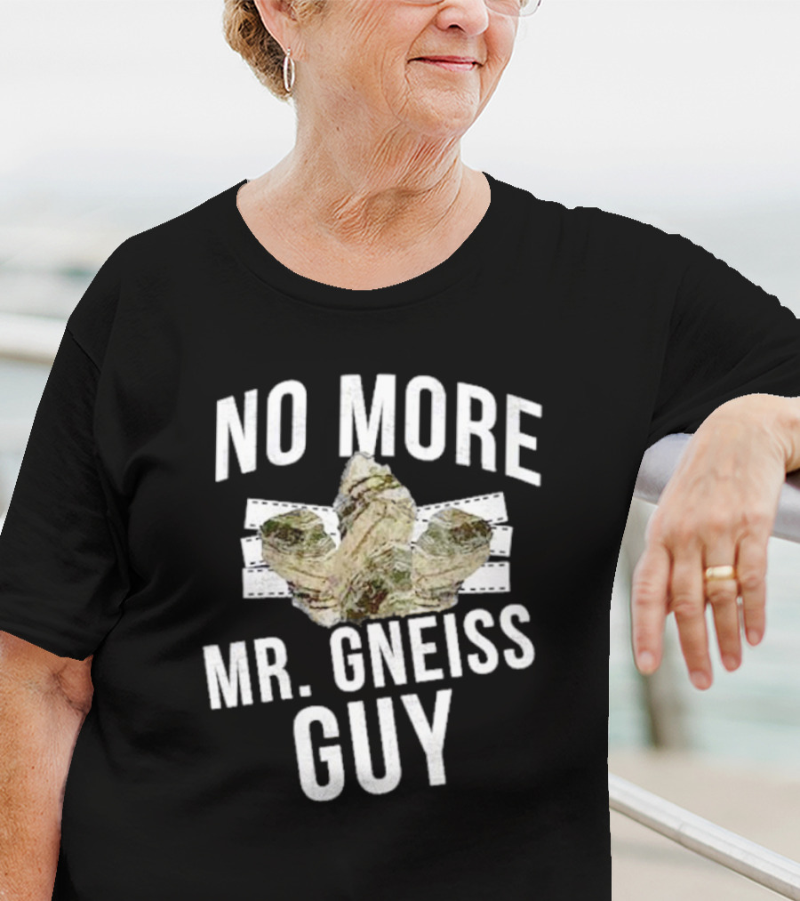 No More Mr Gneiss Guy Rock Pun With Illustrated Gneiss Formation T-Shirt