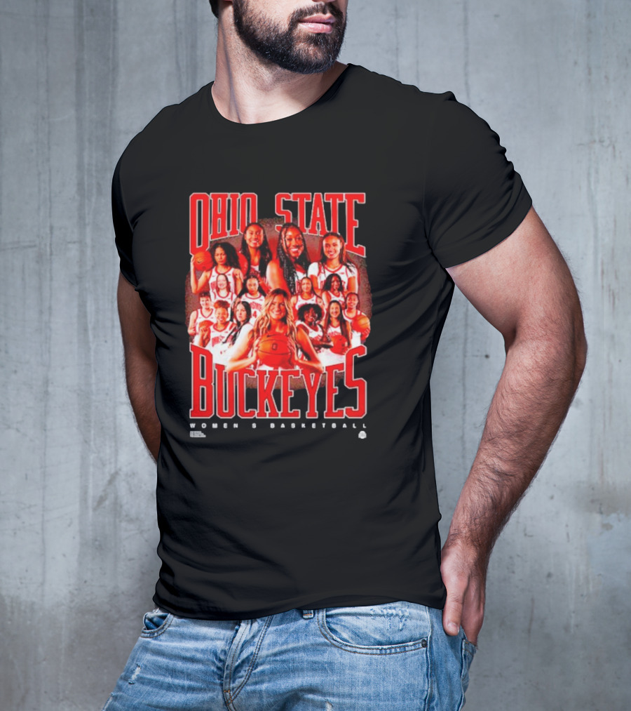 Ohio State Buckeyes Women's Basketball Team Players Group Photo T-Shirt